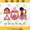 Delta Sigma Theta sorority svg print vector dst sorority silhouette instant download Delta 1913 hbcu svg cut file greek sorority gift Design 39