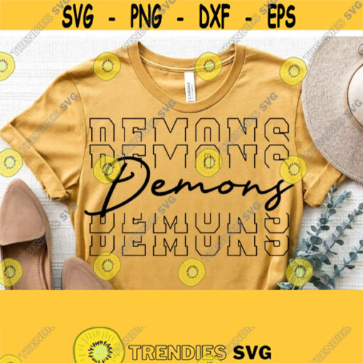 Demons Svg Demons Team Spirit Svg Cut File High School Team Mascot Logo Svg Files for Cricut Cut Silhouette FileVector Download Design 1499