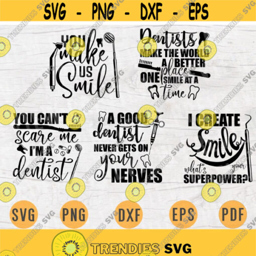 Dentist Bundle SVG Pack 5 Files for Cricut Vector Bundle Dentist Cut Files INSTANT DOWNLOAD Cameo Svg Dxf Eps Png Pdf Iron On Shirt 1 Design 453.jpg