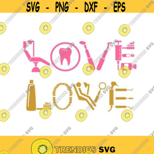 Dentist Love Doctor Cuttable Design SVG PNG DXF eps Designs Cameo File Silhouette Design 96