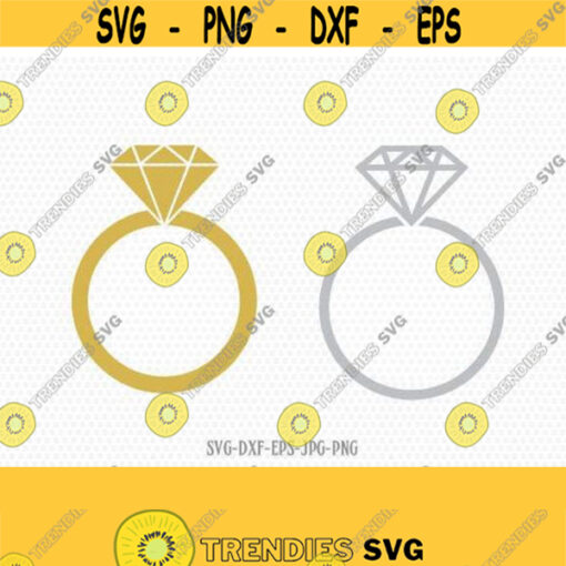 Diamond Ring SVG Cut Files Wedding Ring SVG Cut Files Monogram Framesfor CriCut Silhouette cameo Files svg jpg png dxf Design 378