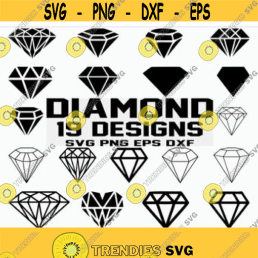 Diamond SVG Wedding Diamond SVG Diamond Clipart Silhouette Cut Files Cricut Vector Design 122