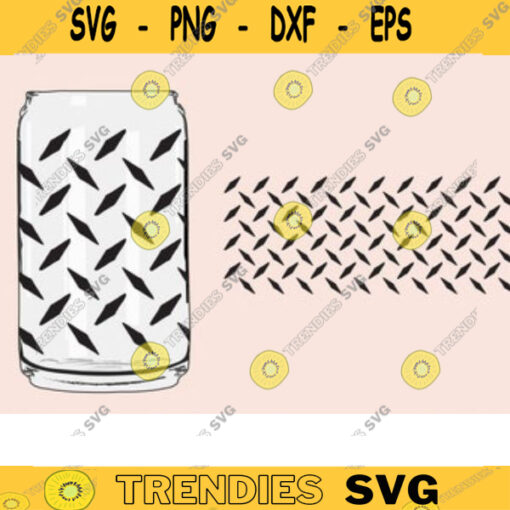 Diamond plate glass wrap svg png can glass wrap Diamond plate pattern Glass Wrap Svg 16oz Full Wrap Svg Can Glass coffee can glass copy