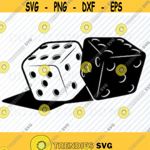 Dice SVG Files for Cricut Black White Vector Images Silhouette Clip Art Game svg Eps Png dxf ClipArt Craps gambling dice rolling dice Design 173