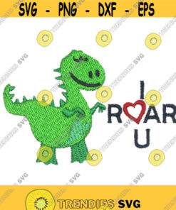Dino I Roar U Dinosaur Love Valentines Day Embroidery Design Monogram Machine Download Pes Dst Design 2025