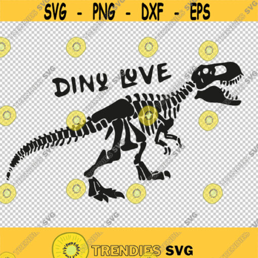Dino Love Dinosaur Skeleton SVG PNG EPS File For Cricut Silhouette Cut Files Vector Digital File