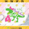 Dinosaur Birthday Girl Svg Four Rex Svg 4th Birthday Svg Dxf Eps Png Fourth Birthday Cut Files T Rex Shirt Design Silhouette Cricut Design 580 .jpg