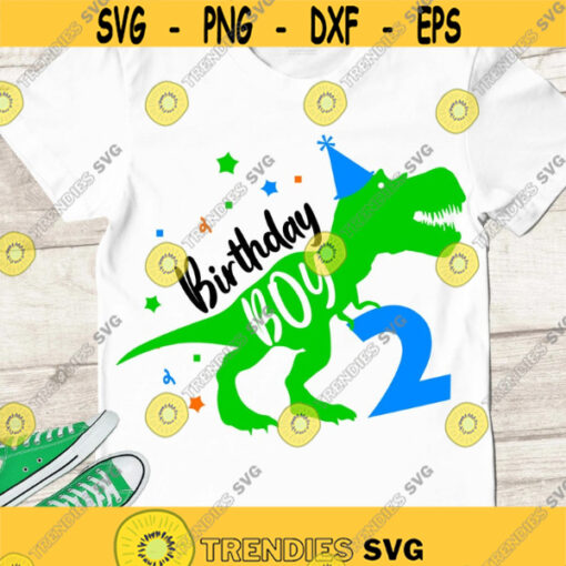 Dinosaur Birthday SVG Birthday Boy SVG Two Rex SVG T Rex 2nd Birthday boy cut files