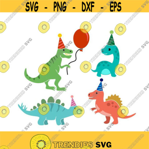 Dinosaur Birthday party Cuttable Design SVG PNG DXF eps Designs Cameo File Silhouette Design 224