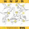 Dinosaur Coloring SVG Dinosaur T Rex Digital Stamp Clipart Doodle Kid Birthday Party Favor Coloring Activity Svg Dxf PNG Cut files copy