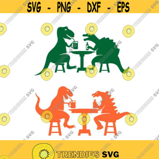 Dinosaur Drinking cafe Cuttable Design Pack SVG PNG DXF eps Designs Cameo File Silhouette Design 869