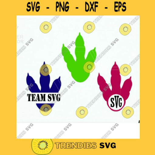 Dinosaur Paw With Claws Svg. T Rex Footprints Monogram Design Png Dxf Eps Svg Vector Print and Cut files Kids Team Iron on T shirt