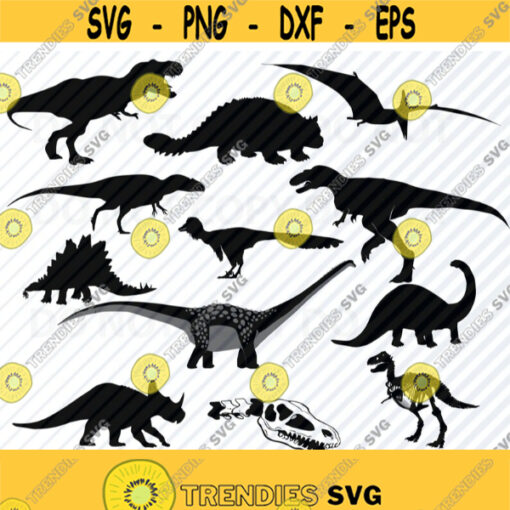 Dinosaur SVG Bundle T Rex Vector Images Silhouette Clip Art Dinosaurs SVG Files For Cricut Eps Png dxf Stencil ClipArt Dinosaur t rex svg Design 582