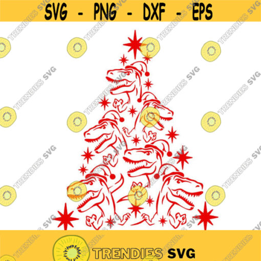 Dinosaur Tree Dino t rex Christmas Cuttable Horse Design SVG PNG DXF eps Designs Cameo File Silhouette Design 296