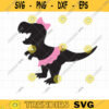 Dinosaur Wearing Tutu Skirt SVG DXF Cute Baby Girl Ballerina Dinosaur Silhouette with Pink Bow and Tutu Skirt svg dxf Clipart copy