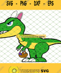 Dinosaur With Bunny Easter Eggs SVG PNG DXF EPS 1