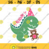 Dinosaur and teddy bear svg dinosaur svg birthday svg rawr svg png dxf Cutting files Cricut Funny Cute svg designs print for t shirt Design 791
