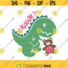 Dinosaur and teddy bear svg dinosaur svg rawr svg png dxf Cutting files Cricut Funny Cute svg designs print for t shirt Design 494
