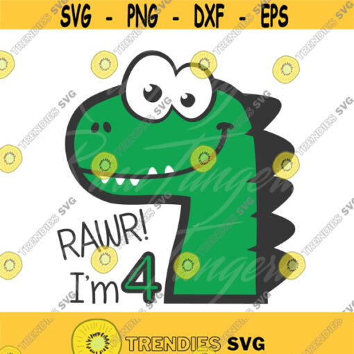 Dinosaur svg Im 4 svg rawr svg dinosaur birthday svg baby svg png dxf Cutting files Cricut Cute svg designs print for t shirt Design 471