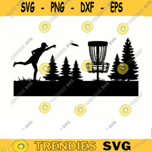Disc Golf SVG Landscape trees disc golf svg disc golf golf svg disc golf cricut frisbee svg dxf png Design 3 copy