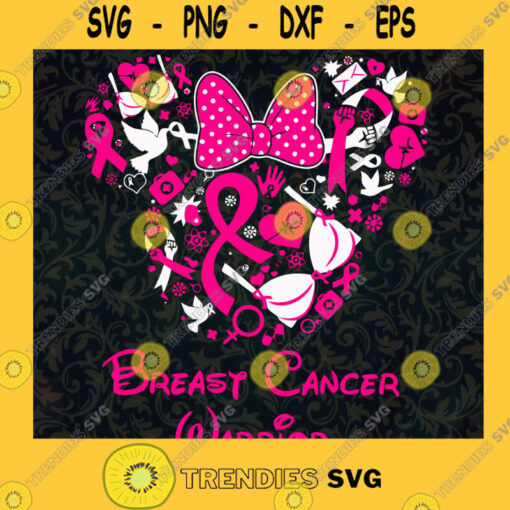 Disney Breast Cancer Pink Warrior Ears SVG Fight Cancer Ribbon Breast Cancer Mickey cancer Cancer ribbon awareness pink
