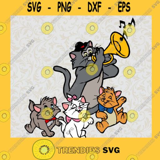 Disney Cartoon Svg The Aristocats Svg Singing Cat Svg Cat Family Cricut