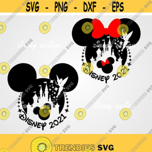 Disney Castle Minnie and Mickey Mouse Head Svg Tinkerbell trip to Disney 2021 for Cricut and Silhouette svg Design 127