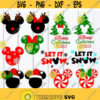 Disney Christmas Bundle Mickey Christmas SVG Snowflake Mickey Peppermint Mickey Reindeer Mickey Christmas Minnie Let It Snow Mickey SVG Design 41