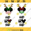 Disney Christmas Deer SVG Mickey Minnie Ho Ho Ho Svg Christmas Party Silhouette Winter Cut files for Cricut Dxf Png Eps Design 352