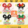 Disney Christmas SVG Mickey Minnie Mouse Disneyland Castle Silhouette Winter with Snowflakes Cut files for Cricut Dxf Png Eps Design 81