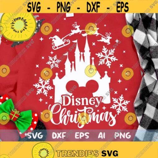 Disney Christmas Svg Christmas Castle Svg Christmas Disney Trip Cut files Svg Dxf Png Eps Design 385 .jpg