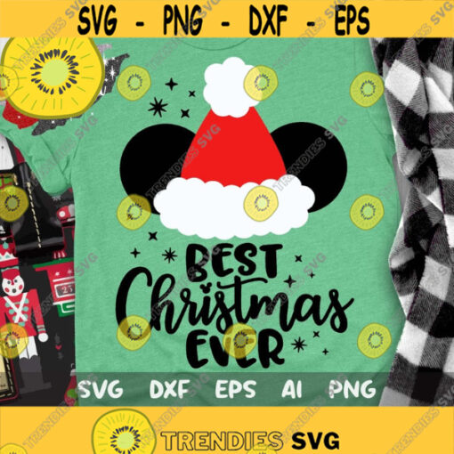 Disney Christmas Svg Mickey Santa Hat Svg Mickey Christmas Svg Cut files Svg Dxf Png Eps Design 380 .jpg