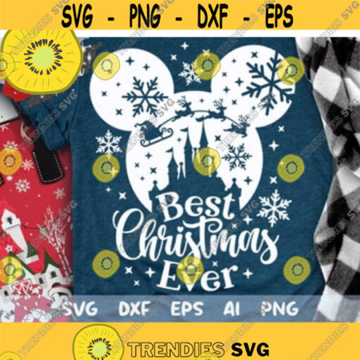 Disney Christmas Svg Mickey Santa Reindeer Head Svg Best Christmas Ever SvgChristmas Trip Cut files Svg Dxf Png Eps Design 364 .jpg