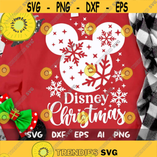 Disney Christmas Svg Mickey Snowflake Head Svg Mickey Christmas Svg Christmas Trip Cut files Svg Dxf Png Eps Design 386 .jpg