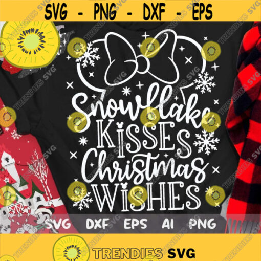 Disney Christmas Svg Snowflake Kisses Christmas Wishes Svg Minnie Christmas Trip Cut files Svg Dxf Png Eps Design 136 .jpg