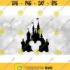 Disney Clipart Black Magic Kingdom Castle Silhouette with Modern Mickey Ears Cutout Inspired by Disneyland Digital Download SVGPNG Design 550