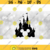 Disney Clipart Black Magic Kingdom Castle Silhouette with Traditional Mickey Ears Cutout Inspired by Disneyland Digital Download SVGPNG Design 592