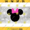 Disney Clipart Large Black Traditional Minnie Mouse Ears Silhouette w Pink Bow Inspired by Disneyland or World Digital Download SVGPNG Design 685