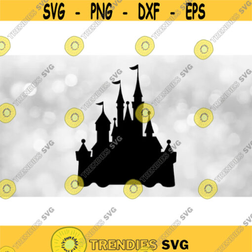 Disney Clipart Simple Easy Black Magic Kingdom Castle Silhouette Inspired by Walt Disney Disneyland Disneyworld Digital Download SVGPNG Design 1127
