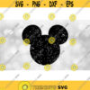 Disney Clipart Simple and Easy Distressed or Grunge Large Black Silhouette Shape of Mickey Mouse Ears Digital Download SVG PNG Design 859