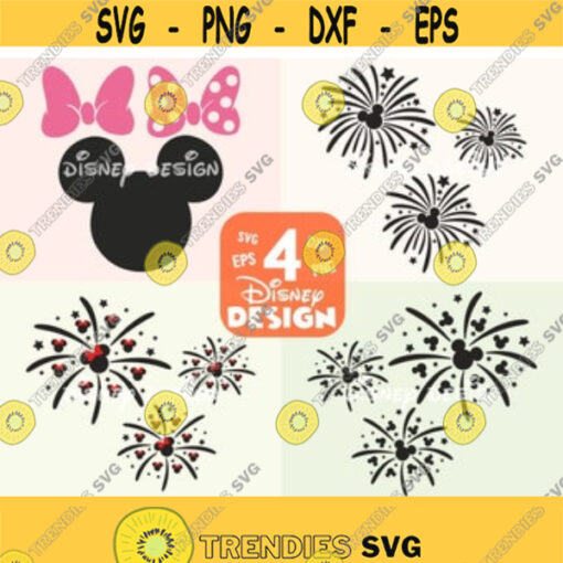 Disney Fireworks svg Mickey Fireworks svg Minnie mouse head Disney files for Cricut and Silhouette Design 31