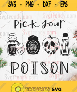 Disney Hocus Pocus Pick Your Poison Svg Png Dxf Eps Files Cricut Poison Bottle Svg