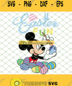 Disney Mickey Mouse Fun Painting Easter Eggs Svg Png Dxf Eps 1 Svg Cut Files Svg Clipart Silhoue