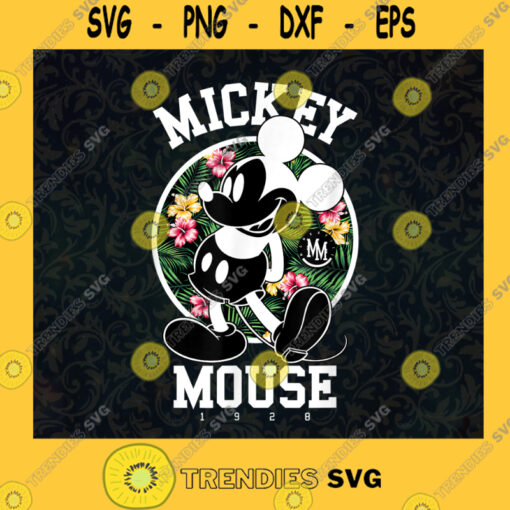 Disney Mickey Mouse Tropical Mickey Tropical Portrait Mickey Lovers Floral Mickey Walt Disney SVG Digital Files Cut Files For Cricut Instant Download Vector Download Print Files