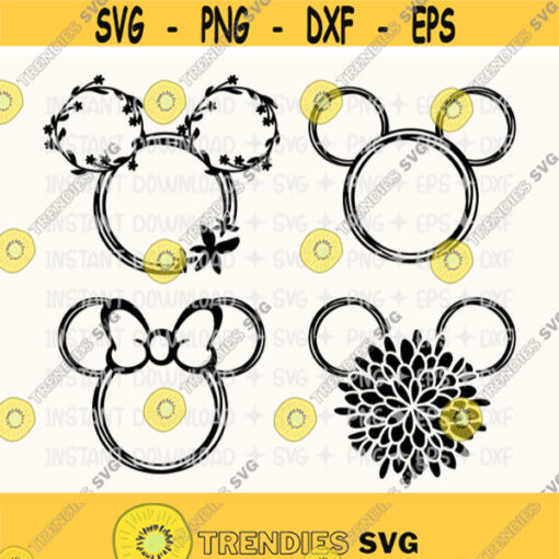 Disney Minnie Mouse Flower Head Minnie Mouse Ears SVG Disney svg for Cricut and silhouette Disney Vacation svg Design 45