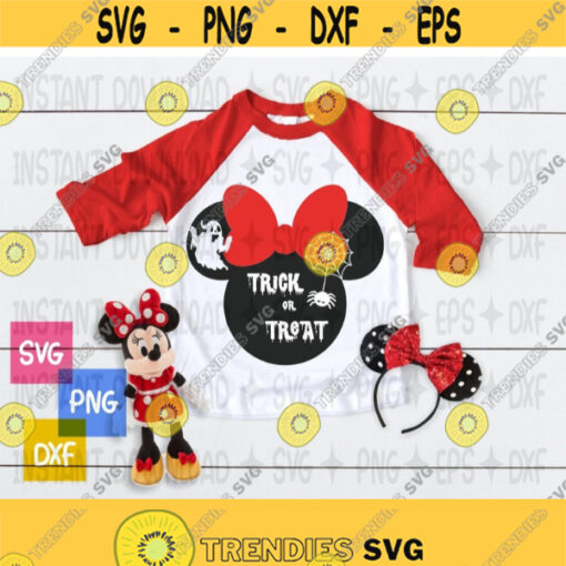 Disney Minnie Trick or Treat SVG Disney Halloween SVG Minnie Ghost Svg Halloween SVG Cricut Files Silhouette Files Design 435