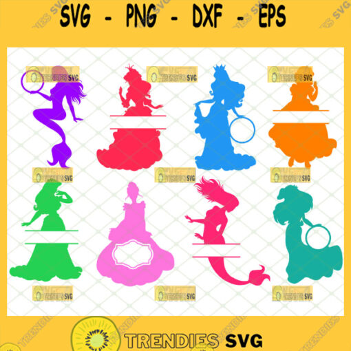 Disney Princess Monogram Svg Split 1