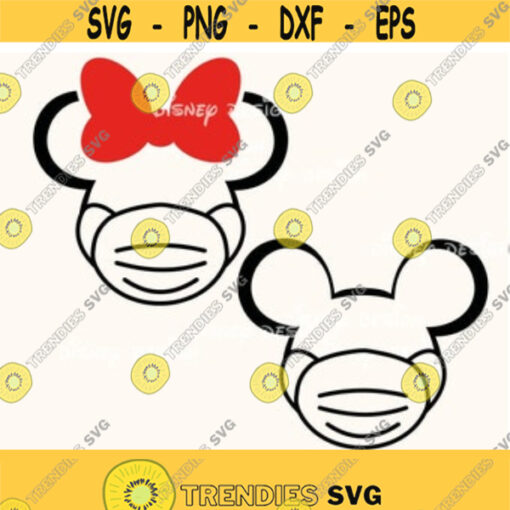 Disney Quarantine Svg Mickey and Minnie Mouse SvgDisney Line Heat SvgMickey Mask face Svg Disney Svg Digital File Cricut Disney Dxf Design 6