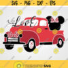 Disney SVG Truck with Mickey and hearts Valentines vintage Truck svg disney valentines design Love SVG CriCut Files svg png dxf Design 337