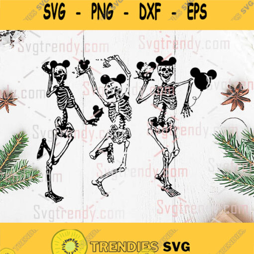 Disney Skeleton Mickey Svg Skeleton Dancing Svg Funny Halloween Svg Funny Skeleton Svg Mickey Mouse Svg